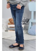 Mädchen-Jeanshose mit Abrieb NDZ205 – Online-Shop – Boutique